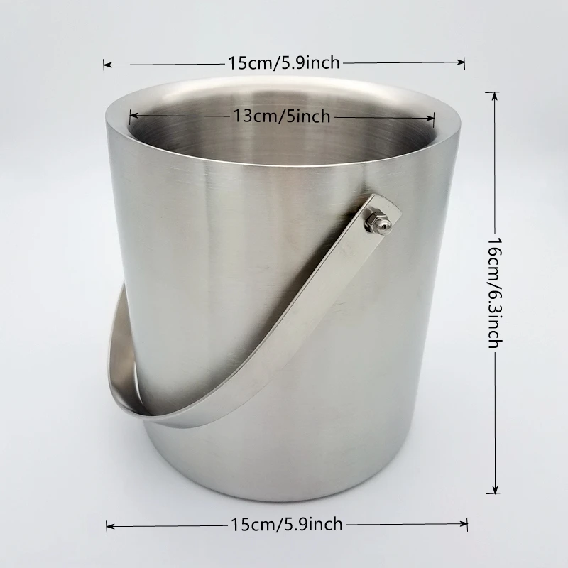 304 Stainless Steel Double Wall Ice Bucket with lid | Дом и сад