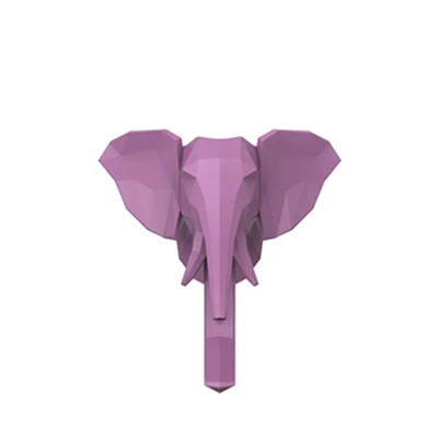 Elephant 3D Животные Гибкие крючки настенный носорог Слон Лось дверной крючок-вешалка для ключей галстук сумка держатель для шляпы вешалка Аксессуары для дома - Цвет: Elephant