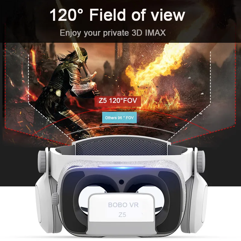 BOBOVR Z4 обновление BOBO VR Z5 120 FOV 3D картонный шлем очки виртуальной реальности стерео гарнитура коробка для 4,7- 6,2 'мобильный телефон