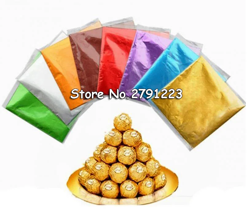500 шт. конфеты упаковка из фольги бумажная Рождественская фотобумага обертки