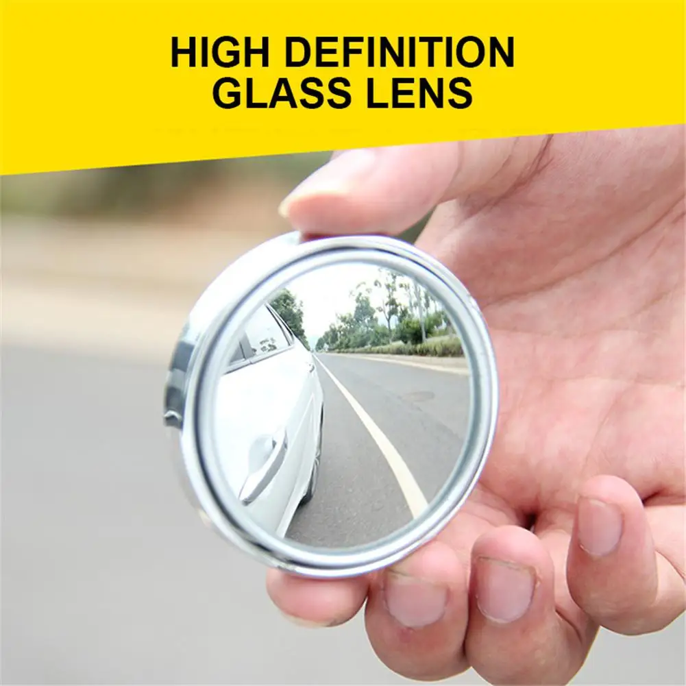 1 Pair 360 Degree Rotary Push-type Wide Angle Round Convex Blind Spot Mirror For Parking Rear View High Quality | Автомобили и