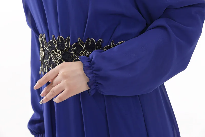 Dubai Abaya Busana Muslim Chiffon Islam Gaun Indonesia Pakaian Abaya untuk Wanita B5005