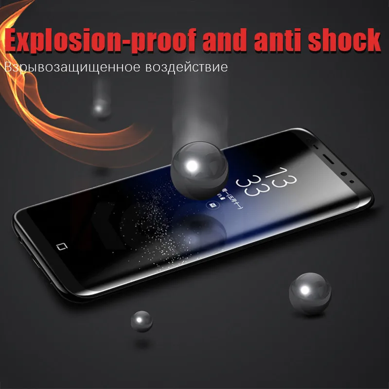 3D изогнутое полное покрытие 9H закаленное стекло для Samsung Galaxy S8 S9 Plus Note 8 S6 S7 Edge A3 A5 A7