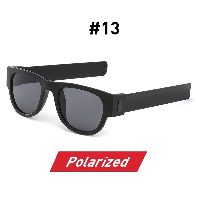 13 Black Polarized Необычные мужские Поляризованные наручные солнцезащитные очки, складывающиеся для женщин, рулонный браслет, тренд, складные спортивные солнцезащитные очки - Цвет линз: 13 Black Polarized