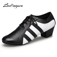 ladingwu new genuine leather shoes men ballroom dance shoes man soft bottom wedding shoes latin dance shoes indoor heel 2 54 5
