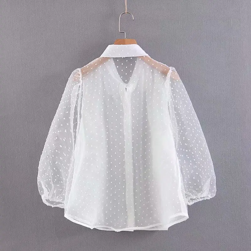 Рубашка с рукавами пузырьками в европейском и американском стиле XL45 2121| |