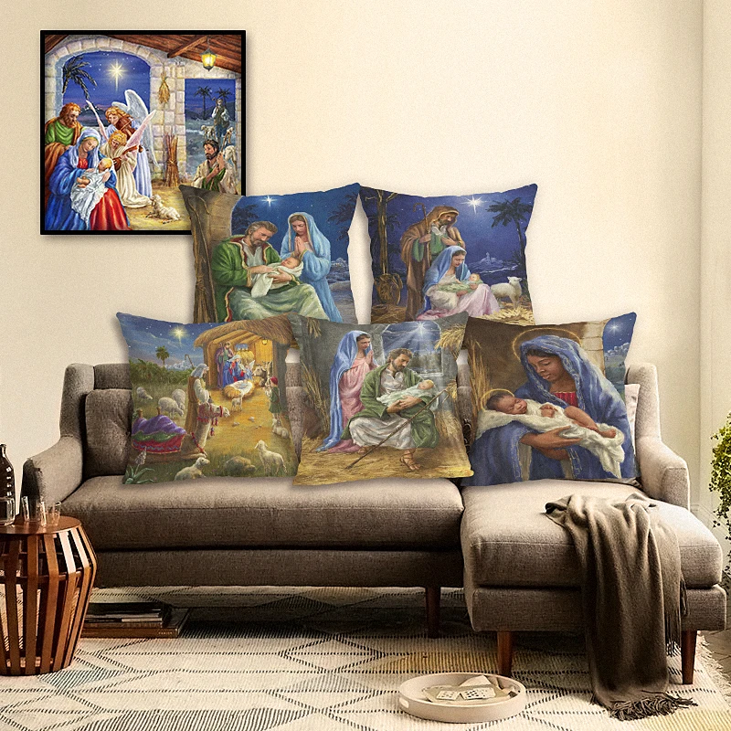 Новое поступление 45x45 хлопковый льняной Рождественский Чехол на подушку с