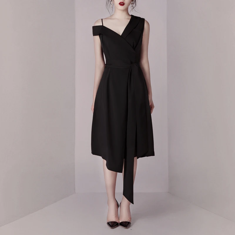 INDRESSME 2019 Новое модное женское платье с открытыми плечами вечернее ТРАПЕЦИЕВИДНОЕ