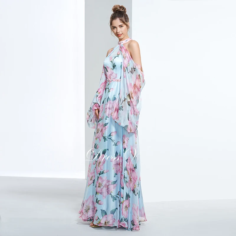 Dressv недорогое вечернее платье с принтом для выпускного вечера трапециевидной