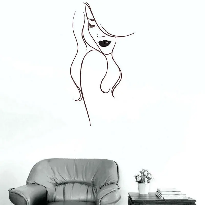 

Beauty Salon Vinyl Art Wall Decor Sticker Background Wall Decoration Home Decal