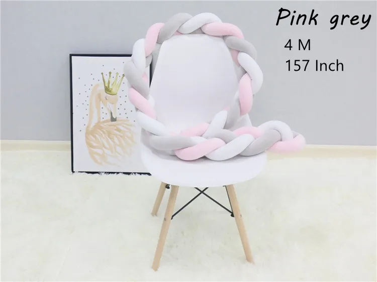 pink grey 4M 1 M/2 M/3M/4M Детские бамперы для кроватки, хлопковая круглая подушка для кроватки, многоцветная Подушка для новорожденных - Цвет: pink grey 4M