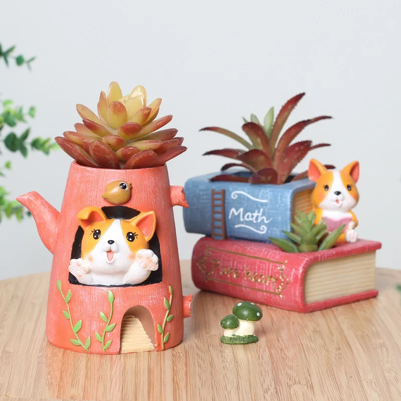 Творческий вазон для суккулентов Прекрасный животных Собака цветочный горшок