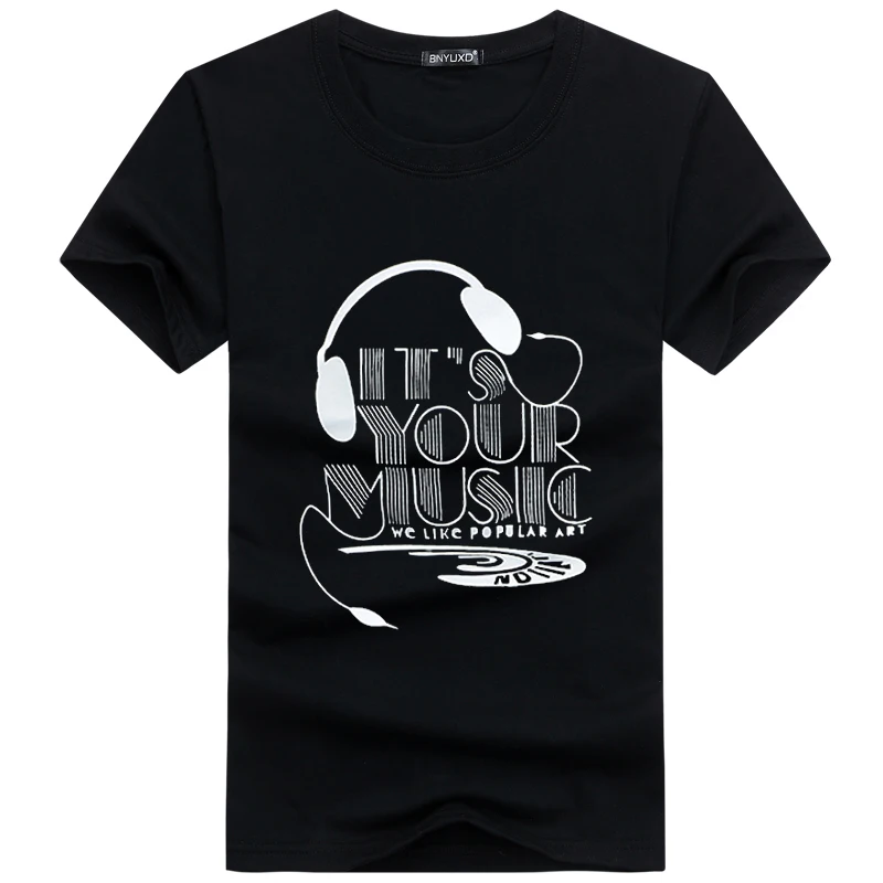 Футболка BINYUXD мужская с круглым вырезом модная тенниска из хлопка удобная