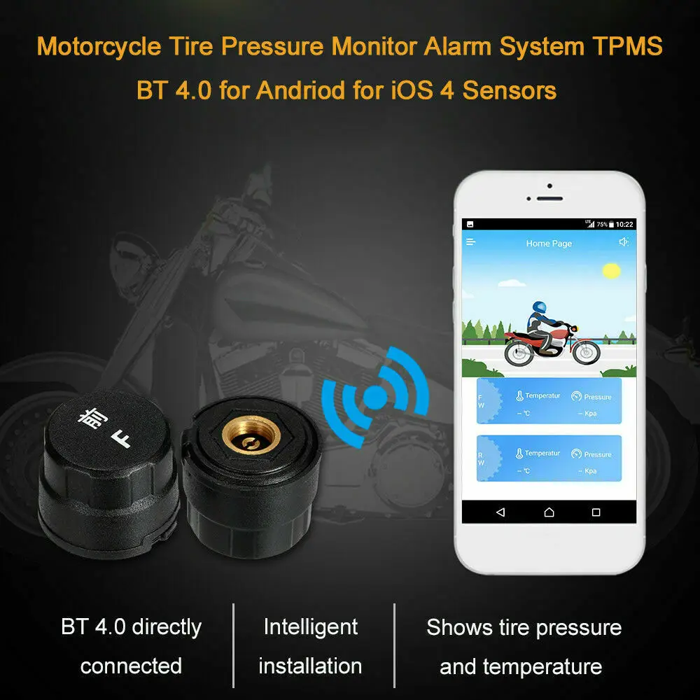 Tpms шин мотоцикла давление мониторы Bluetooth BT 4 ing Системы TPMS мобильный телефон