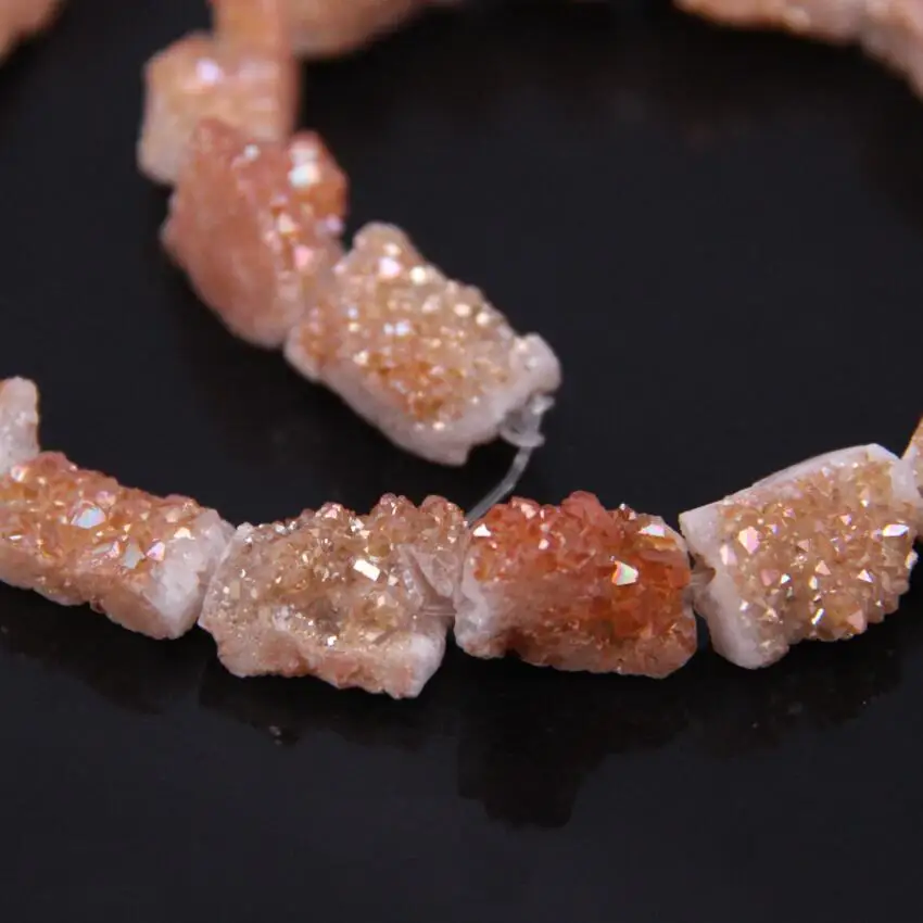 Approx21Pcs/прядь шампанского Титан натуральный кварц, друза Geode Прямоугольник Плиты кулон бусины, необработанные Самоцветы друзы грубые ломтики самородки