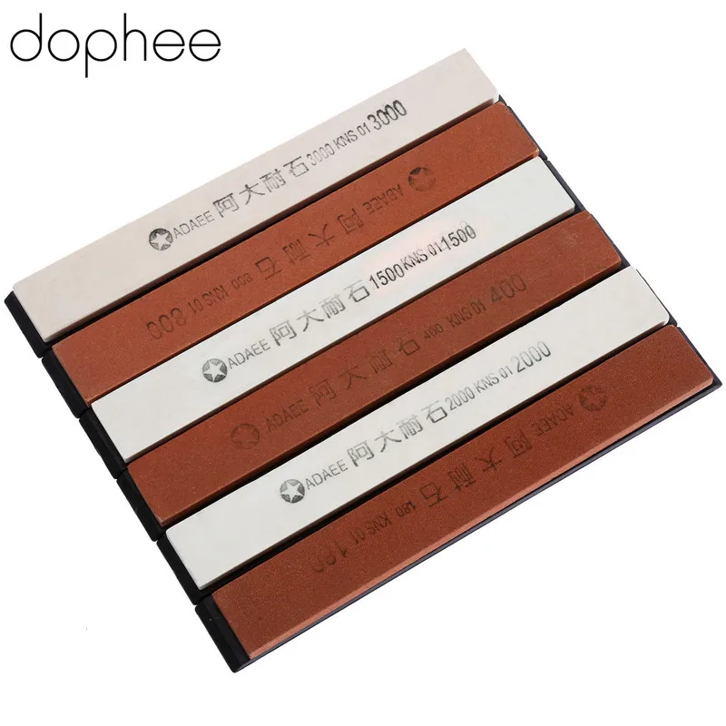 

dophee 6pcs Knife Sharpening Stone Knife Sharpener Drindstones for Knives Stand Sharpening Ceramic 180/400/800/1500/2000/3000#