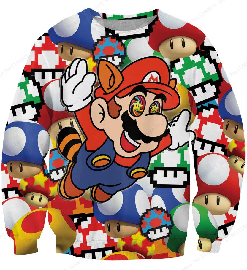 Super Mario Bros Мужская толстовка Brothers пуловер свободные спортивные костюмы хип хоп