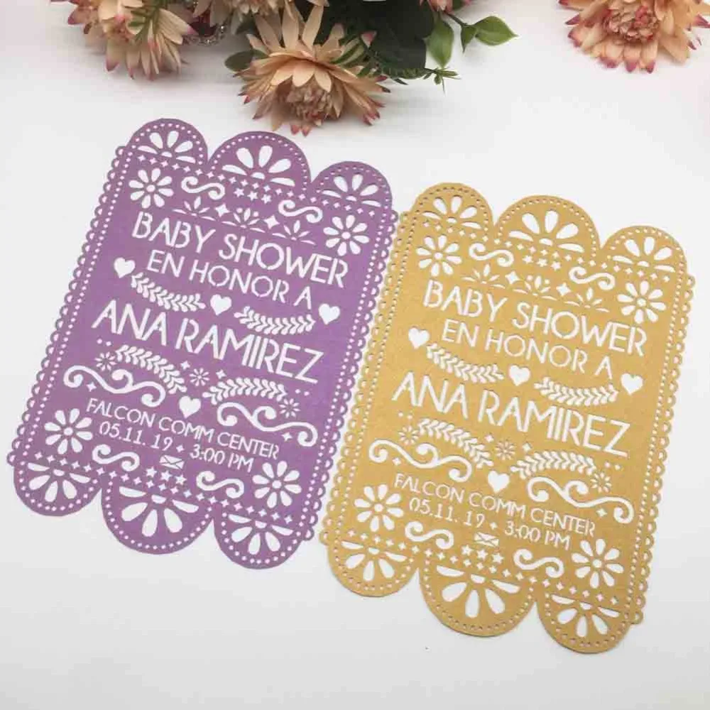 

100pcs/lot Laser Cut Invitations Card For Baby Shower Invite Customizable Birthday Party Invitations Greeting Blessing Card