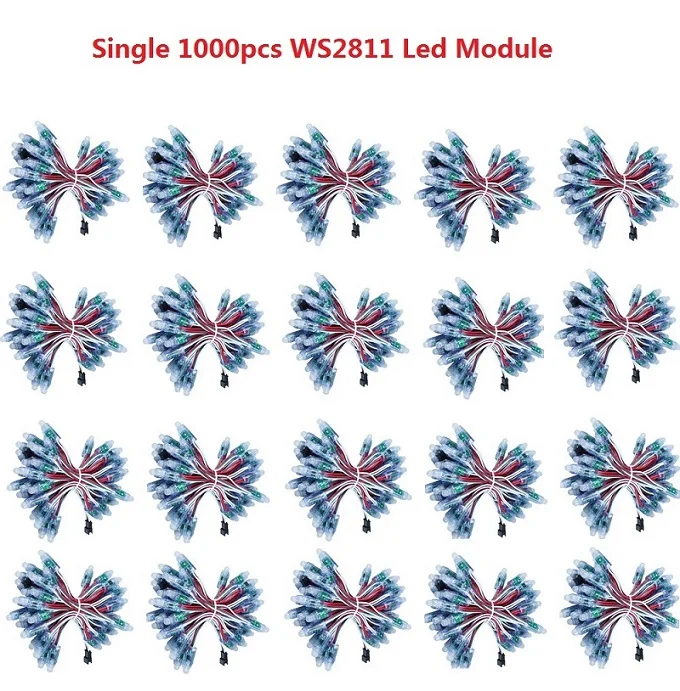 1000 шт. 12 мм WS2811 IC полноцветный светодиодный пиксельный Модуль светильник DC 5 В вход IP68 водонепроницаемый RGB цветной цифровой светодиодный пиксельный светильник полный комплект - Цвет: 1000pcs Led Module