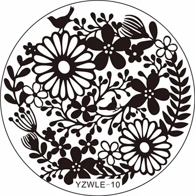 YZWLE 1 шт 5,5 см круглые нержавеющие стальные DIY штамповки изображений пластинки для ногтей шаблоны трафареты 30 стилей на выбор