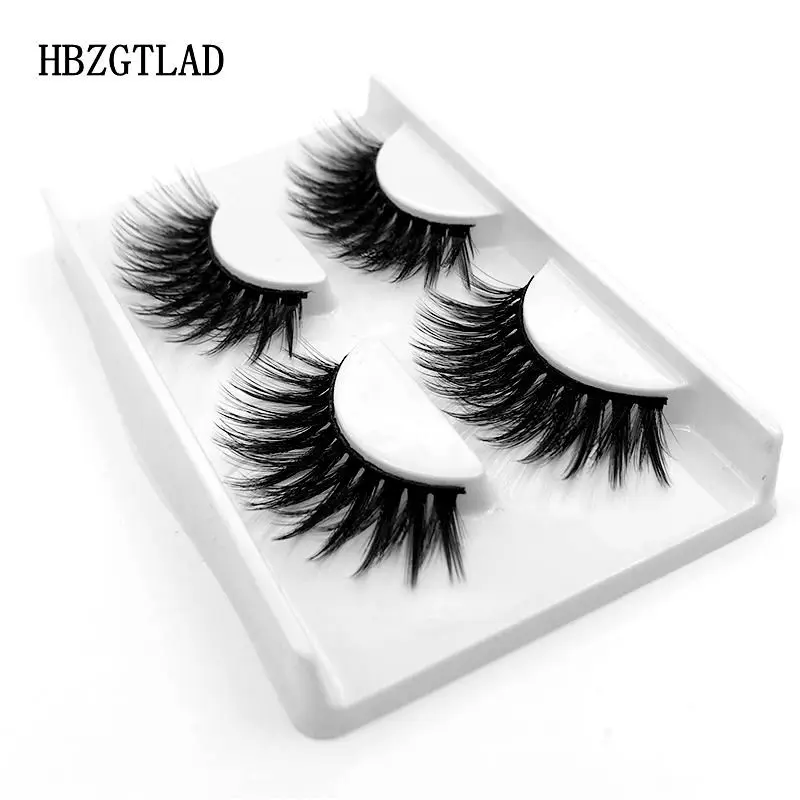 HBZGTLAD 2 пары натуральных накладных ресниц Длинные ресницы для макияжа 3d норковые