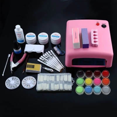 

Manicure Kits Professional 36W White Cure Lamp Dryer UV Gel Nail Tools Full Set Kit