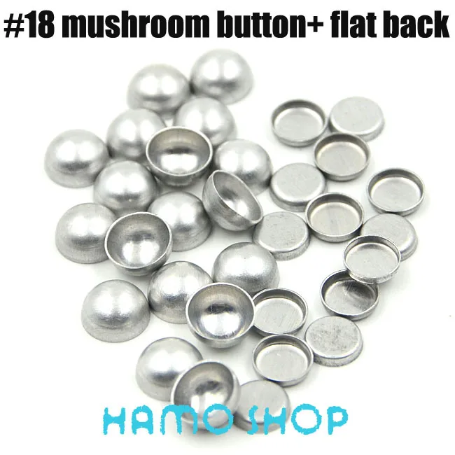 

200 Sets/lot #18 Mushoroom Shape Round Fabric Covered Cloth Button Cover Metal Jewelry Accessories Free Shipping