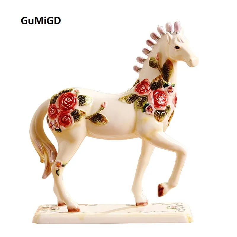 European Home Furnishing decoration Arts and crafts horse hall furnishings creative birthday gift office desktop ornaments Pott |