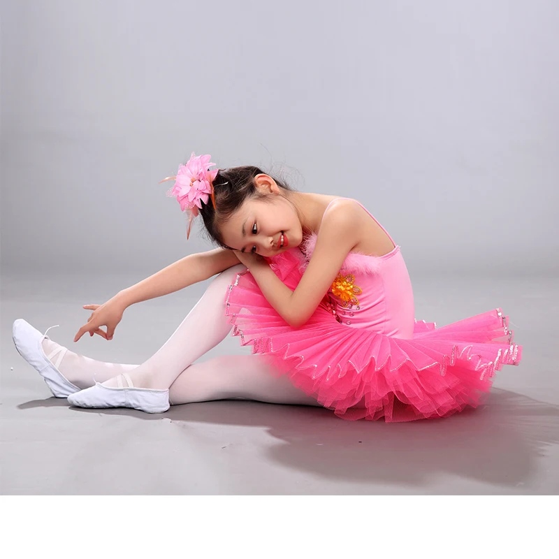 

Selling Kids Ballet Dresses Pink Tutu Skirt For Children Girls White Swan Stage Performing Competitions Dancing Clothes DQ6030