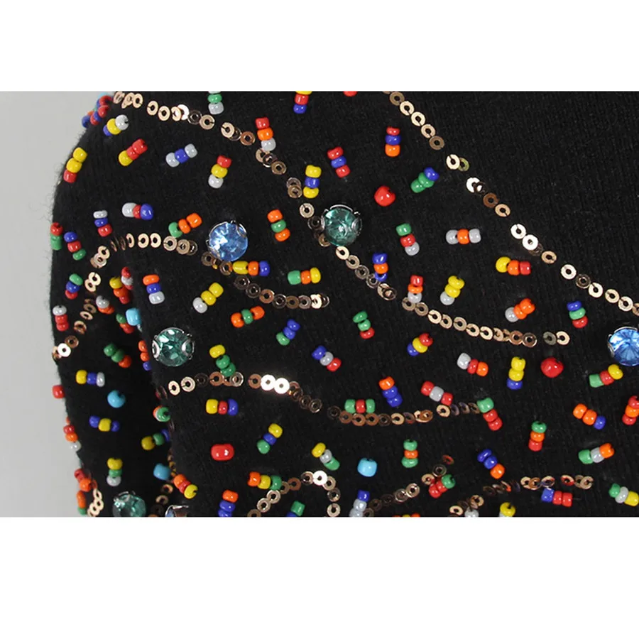 2020 Runway Designer Luxury Autumn Knitted Sweater Women Long Sleeve Fish Hand Beading Brand Sweaters And Pullovers Pull Femme | Женская