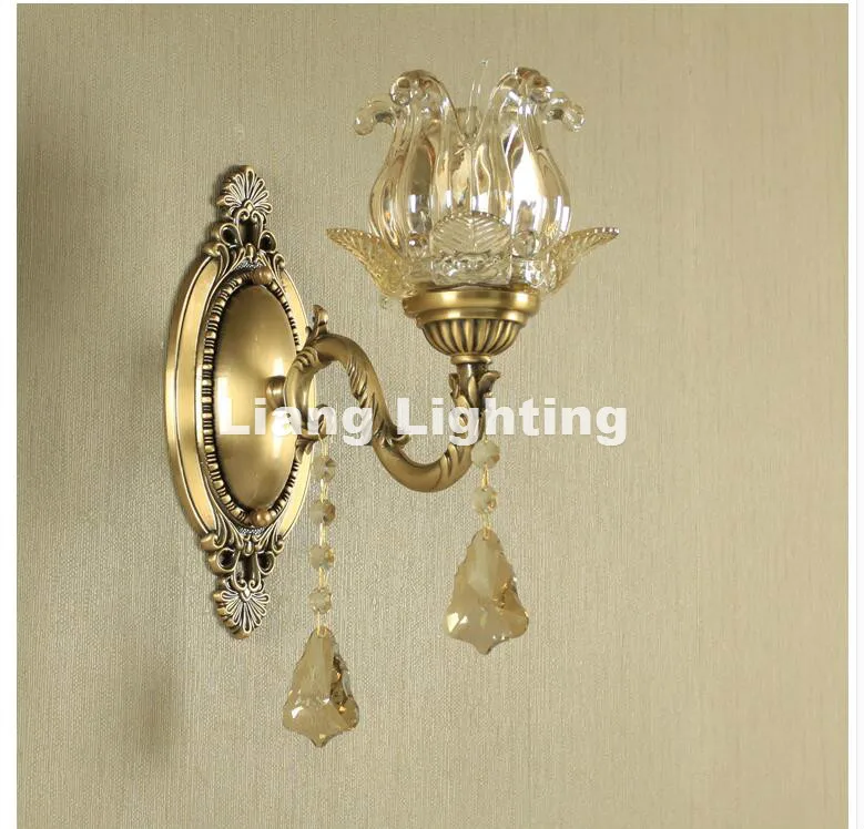 Настенный светильник E14 Европейский классический античный медный настенный с