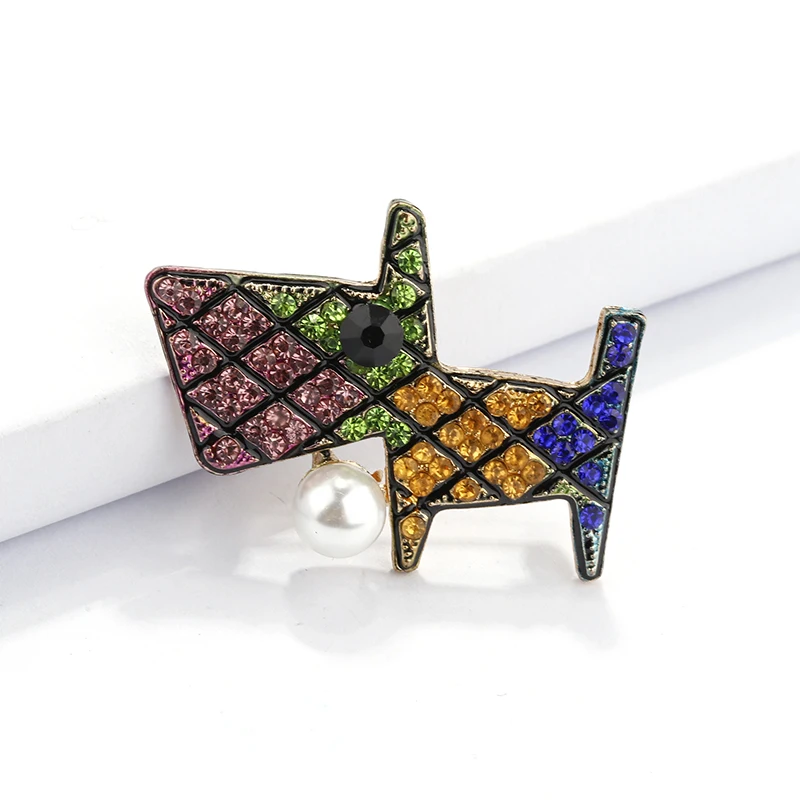 Женские разноцветные Броши ALLYES с кристаллами для собак металлическая