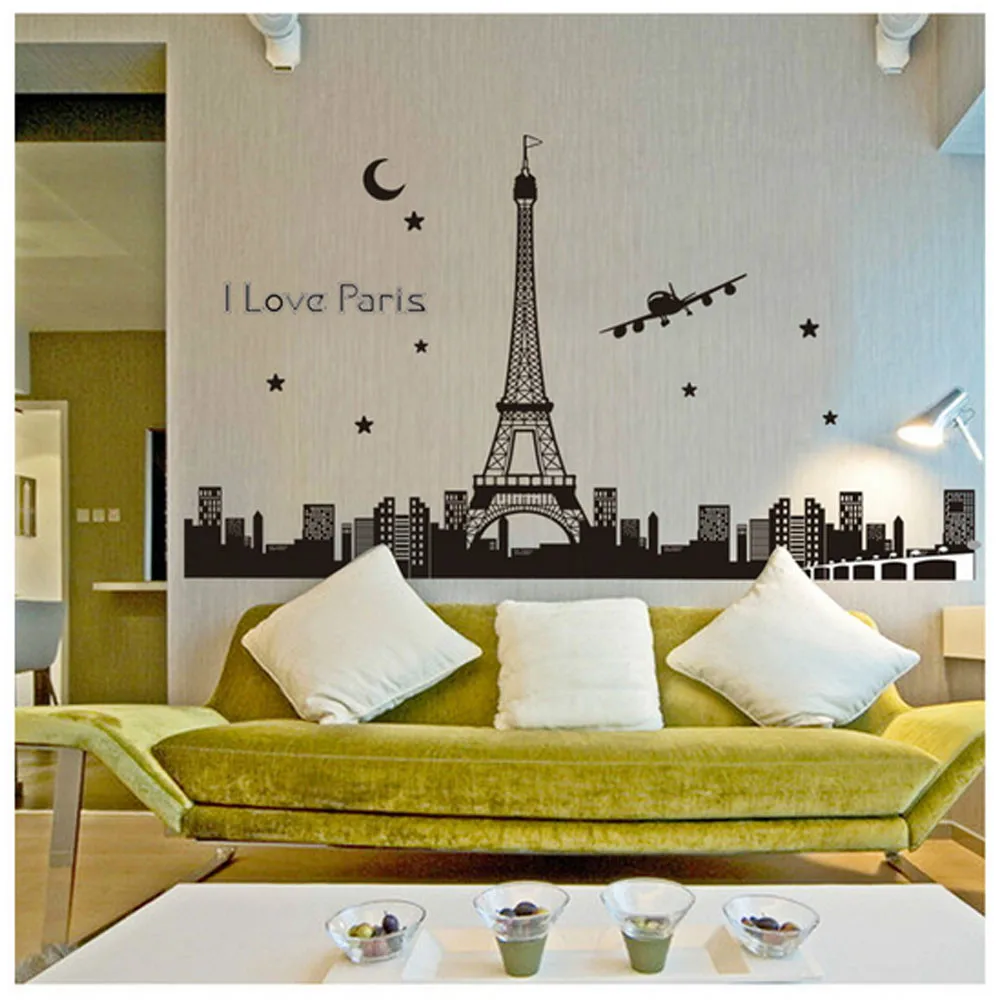Настенная Наклейка с изображением Парижа Эйфелевой башни|glow cup|glow bulkdecal wall |
