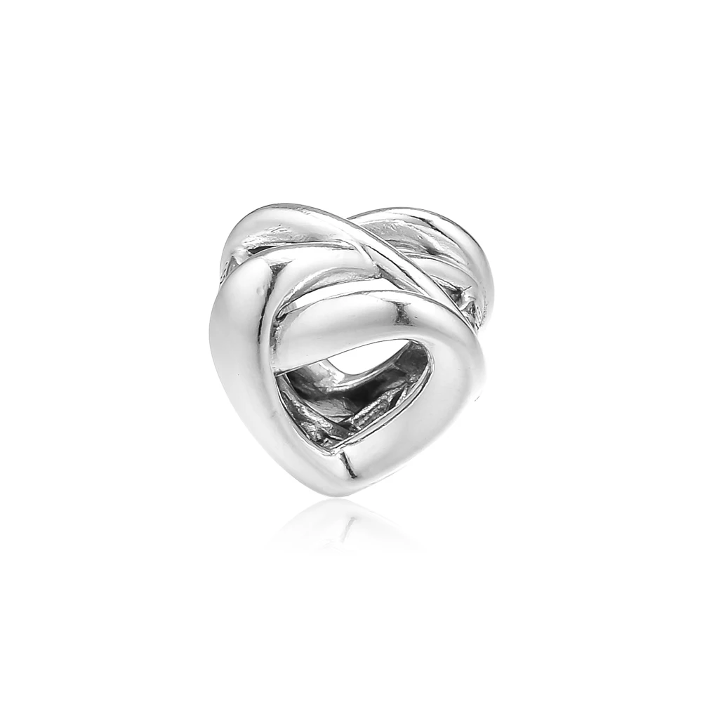 CKK Fit Pandora Браслеты с узлом сердце амулеты 925 стерлингового серебра Шарм бусины для бусина для изготовления украшений