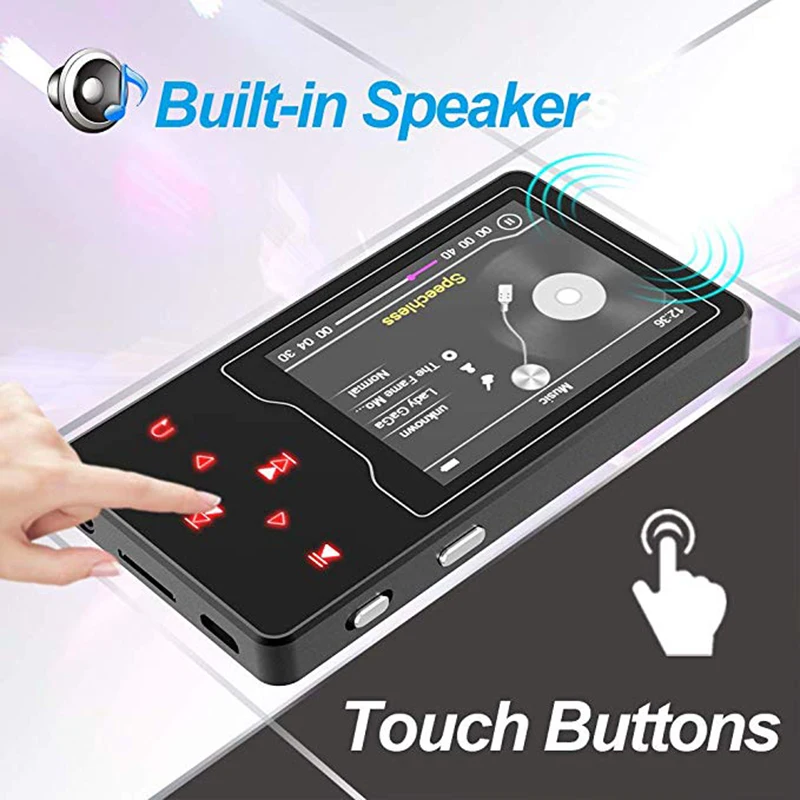 Mp4 плеер Bluetooth 4 2 встроенный динамик 16 ГБ с HD TFT цветным экраном металлический