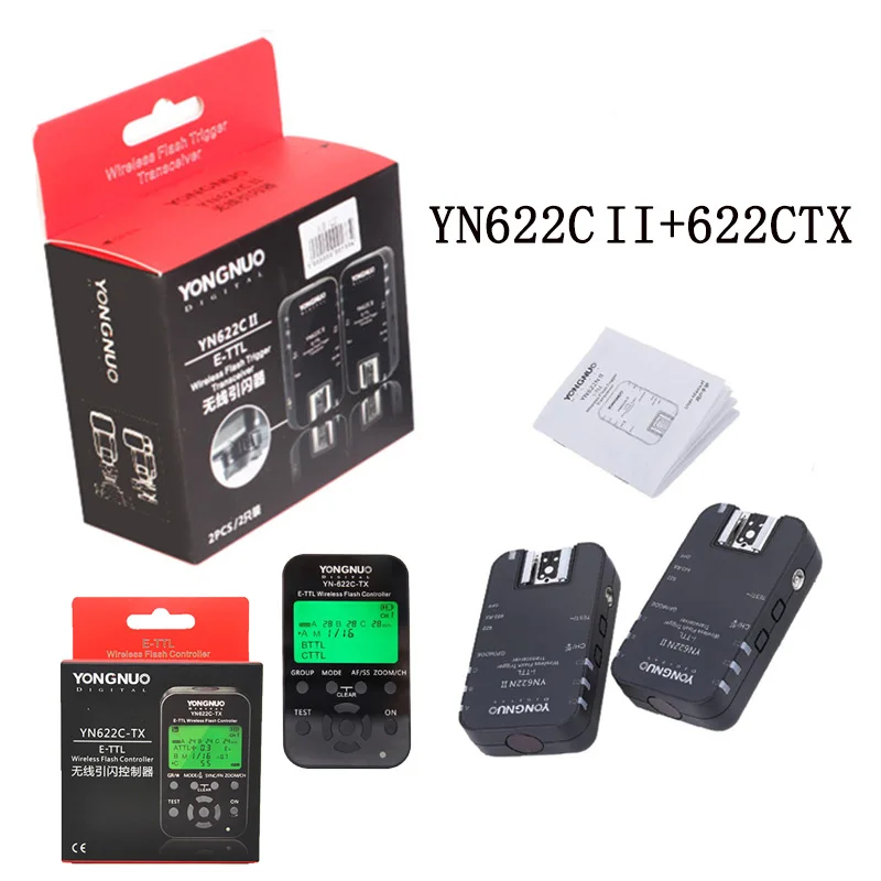 YN622C II and 622TX Беспроводная YONGNUO ttl триггер для вспышки с YN-622C II/YN622C-TX Высокоскоростная синхронизация приемопередатчик для Canon Камера 1000D 650D 600D 7D 5diii - Цвет: YN622C II and 622TX