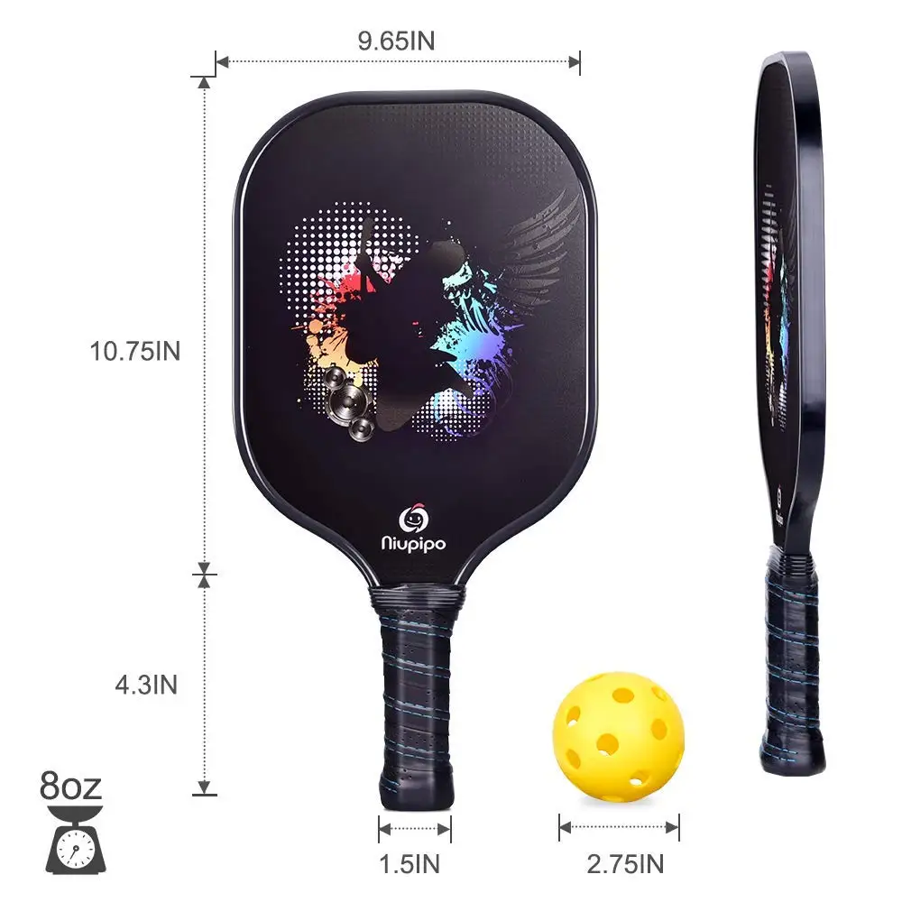 Новая графитовая весла Pickleball 2 Paddles 4 шарики из углеродного волокна для лица