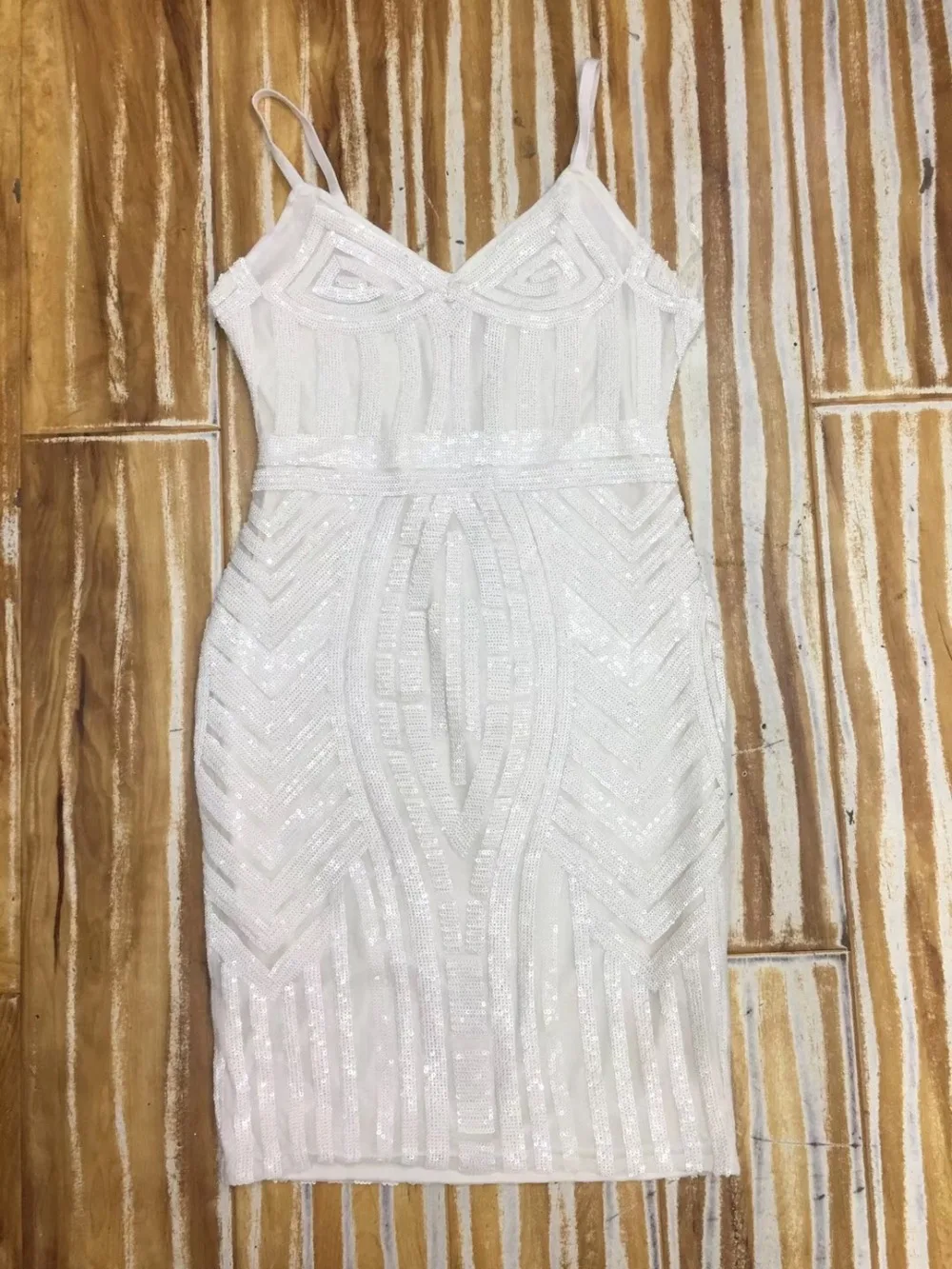 Платье женское летнее сексуальное прозрачное с блестками Сетчатое белое