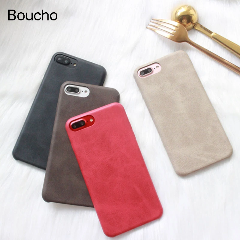 Модный мягкий чехол Boucho в стиле ретро для iphone X 6s 6 7 8 Plus однотонный накладка