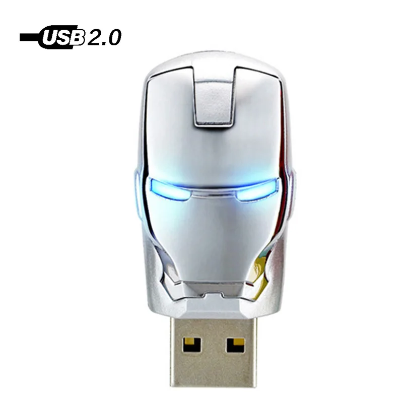Модный Железный человек легкий Usb флеш-накопитель U Disk 4 ГБ 8 16 32 64 Гб 128 Флешка Stick