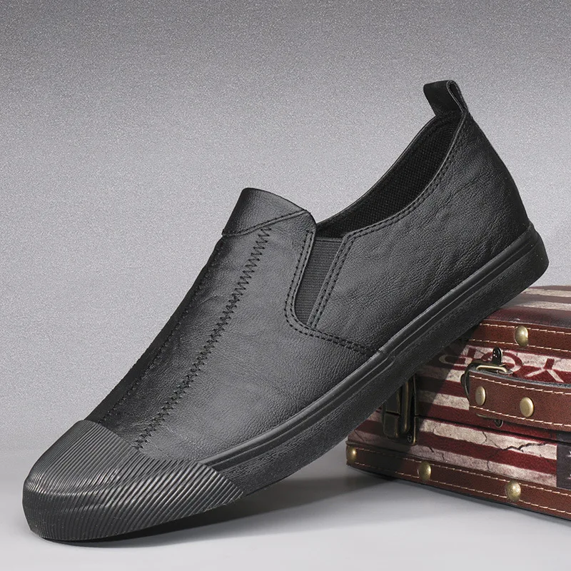Мужские кожаные кроссовки повседневные лоферы Chaussure Homme 2019 | Обувь