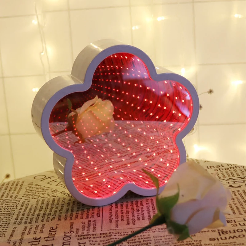 3D Сердце Звезда облако LED новинка ночник сердце туннель зеркало тщеславие лампы