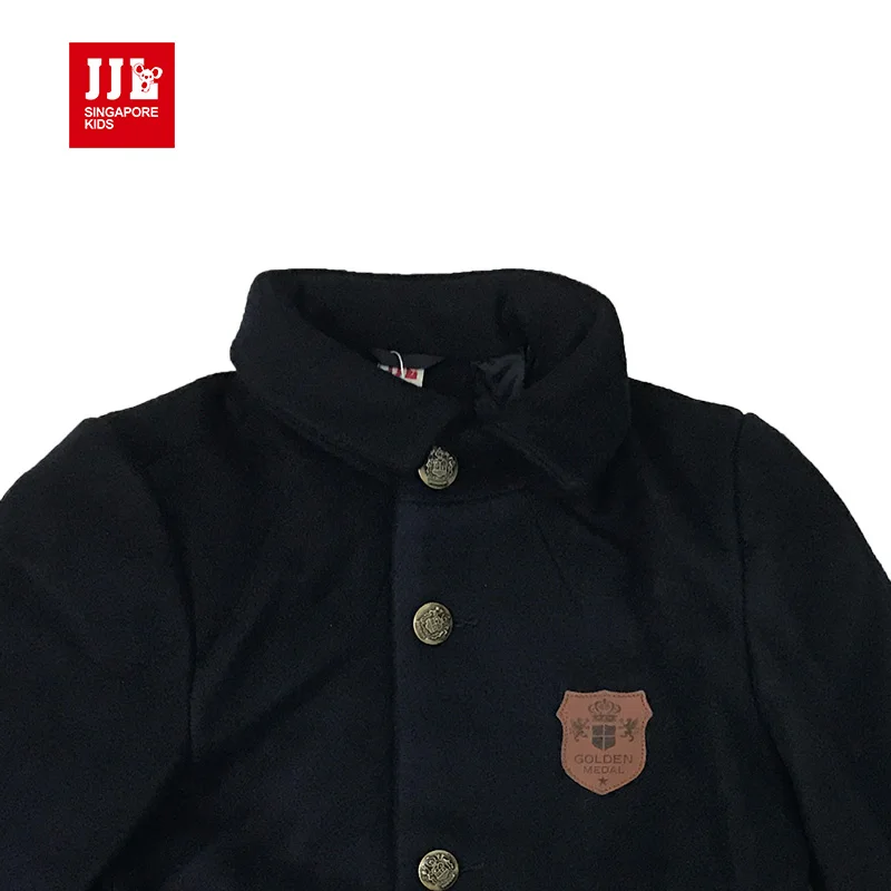 Для мальчиков шерстяное пальто для верхняя одежда Детское теплая розничная