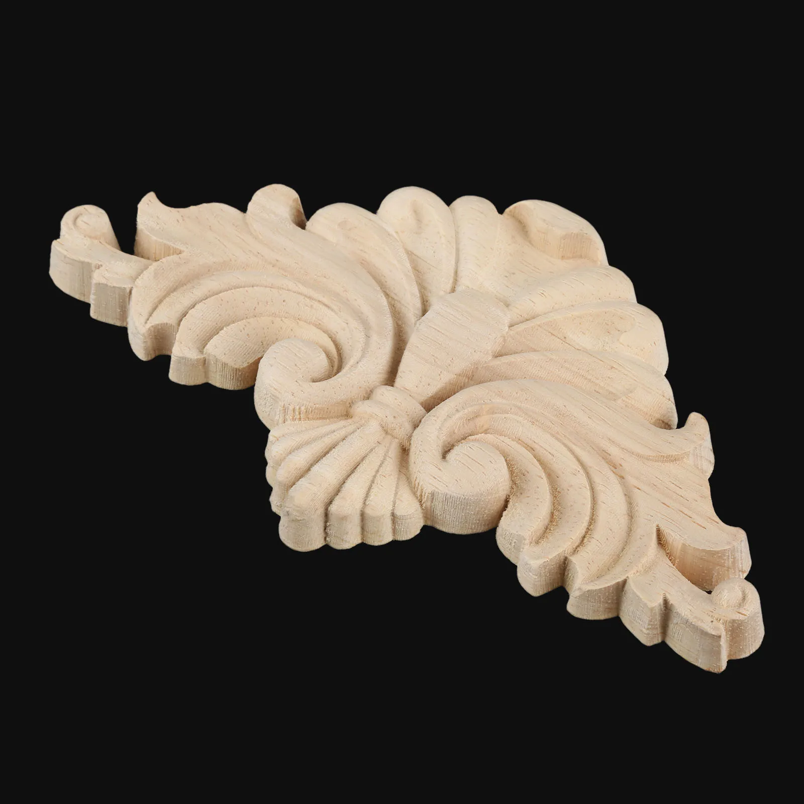 1Pc 16*9cm Decorative Wood Applique Carved Decal Corner Floral Onlay Frame for Wall Doors Cabinet Furniture Figurines | Дом и сад