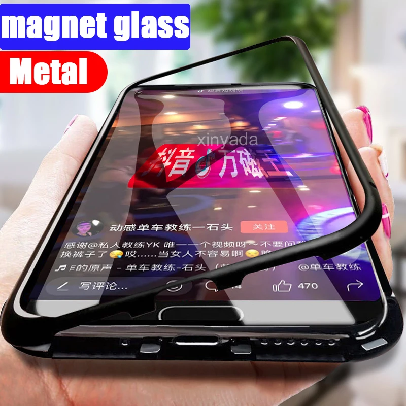 Роскошный металлический чехол для huawei V20 Y9 honor 8X10 mate 20 Lite P Smart Plus Nova 4 V10 3 3i P20 P30 Pro, магнитный бампер