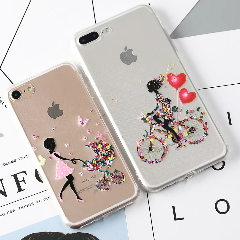 W1990 Телефон Случае Для Apple Iphone SE Дело Мягкий Силиконовый Мультфильм милые