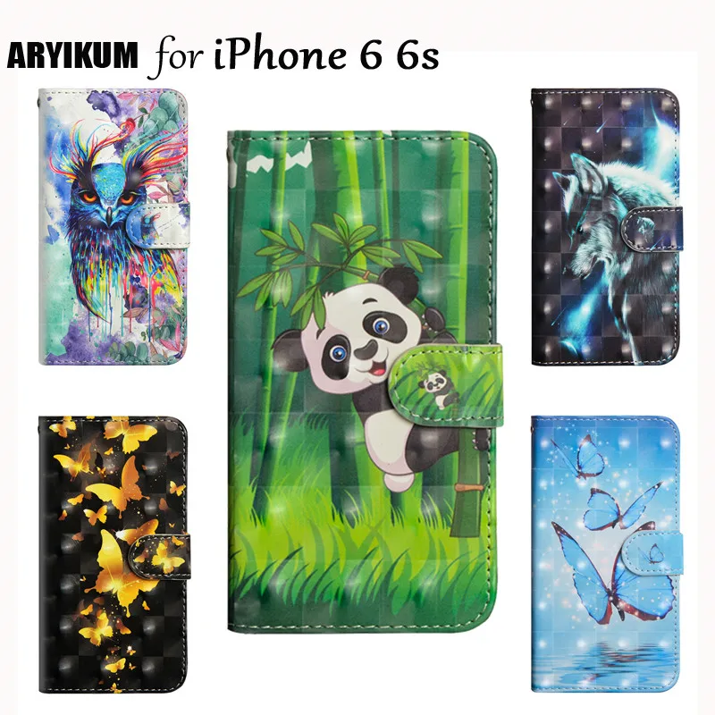 Для Coque iphone 6 s роскошный Флип PU кожаный бумажник книжка чехол для Capinha Phone