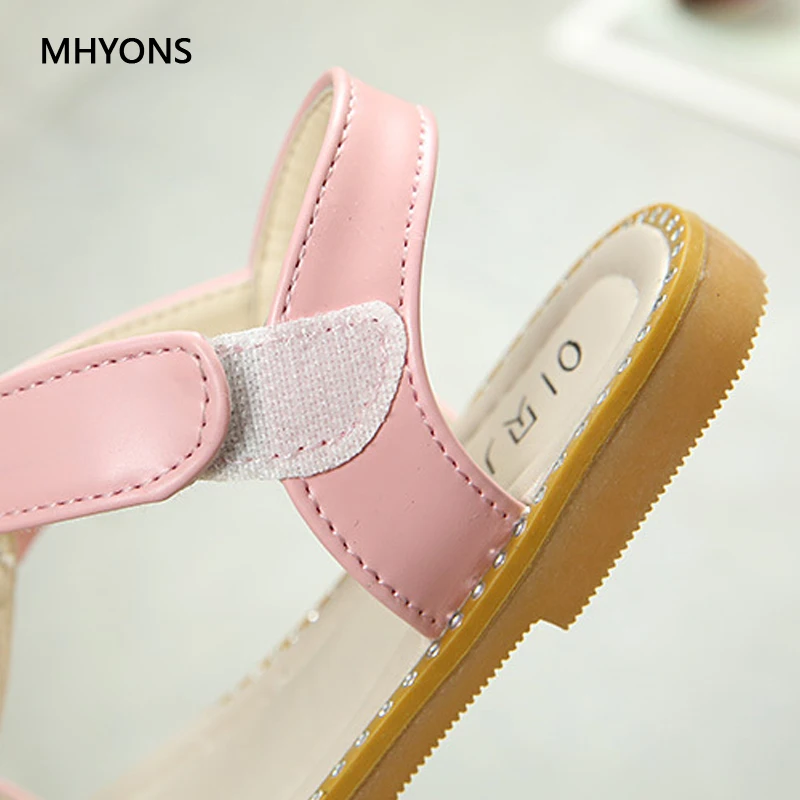 MHYONS 2019 новые детские летние туфли для девочек сандалии искусственная кожа цветы