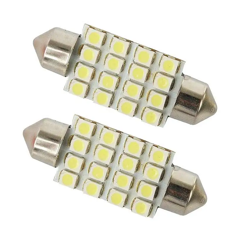 2 шт. Автомобильная гирлянда для салона купола 16 SMD СВЕТОДИОДНЫЙ Фонарь Белый