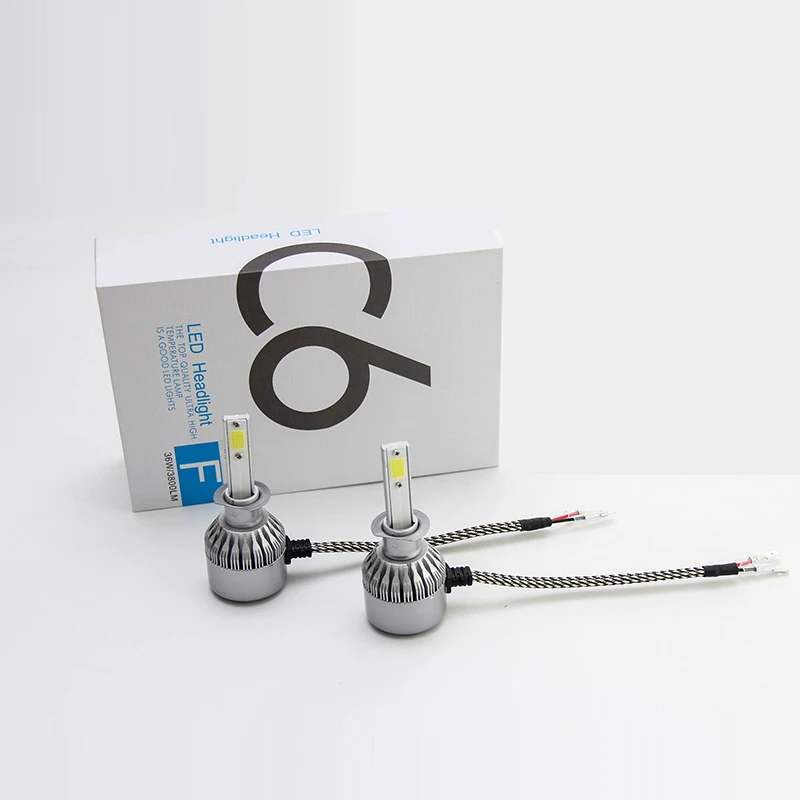 

WLKE C6 Car LED Bulb LAMP KIT LIGHTS 72W 7600LM, IP68 H1 H3 H4 H7 9006 9005 H8 H10 H11 H13 White Headlight